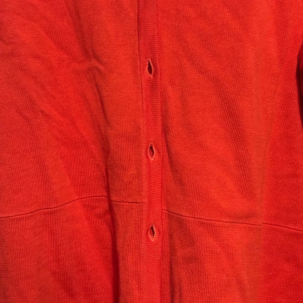 Isaac Mizrahi Live orange cotton blend 3/4 sleeve button cardigan tunic‎ Size L